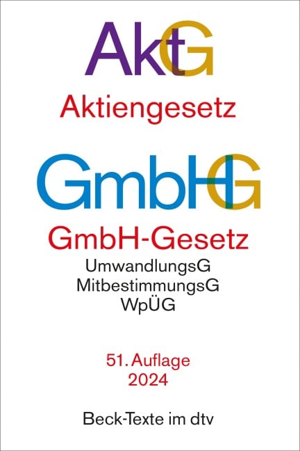 Aktiengesetz, GmbH-Gesetz. AktG GmbHG - 
