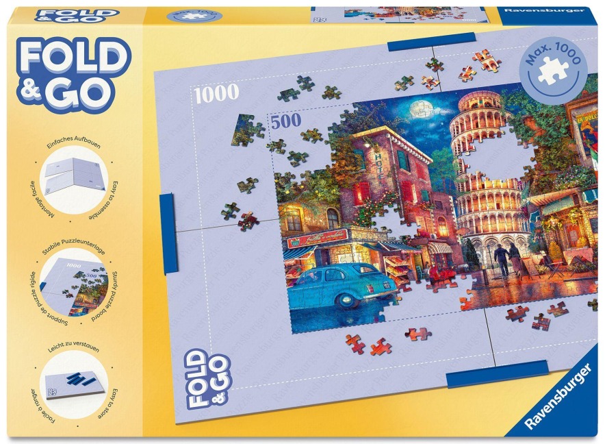 Ravensburger - Zubehör für Kinder- und Erwachsenenpuzzles 17971 - Faltbare Puzzleschale aus Pappe - Befestigungsklammern - Für Puzzles bis 1000 Teile - Zusammenbauen, Zusammenbauen, Aufbewahren - 