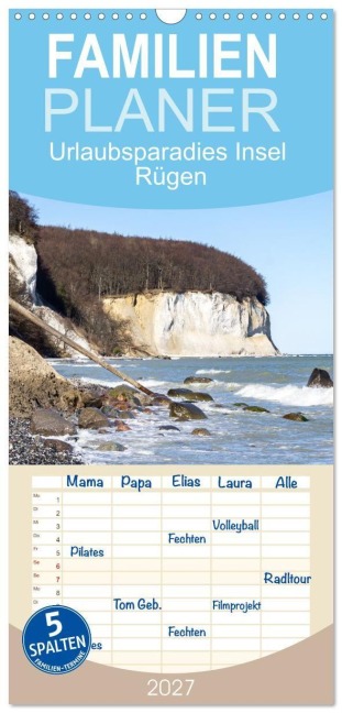 Familienplaner 2027 - Urlaubsparadies Insel Rügen mit 5 Spalten (Wandkalender, 21 x 45 cm) CALVENDO - Solveig Rogalski