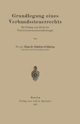 Cover-Bild zum Titel 'Grundlegung eines Verbandssteuerrechts' von 'Hans-G. Schultze-Schlutius'