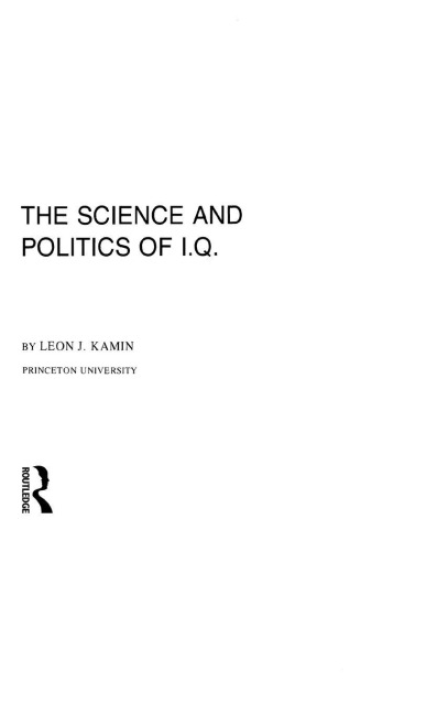 The Science and Politics of I.q. - L. J. Kamin