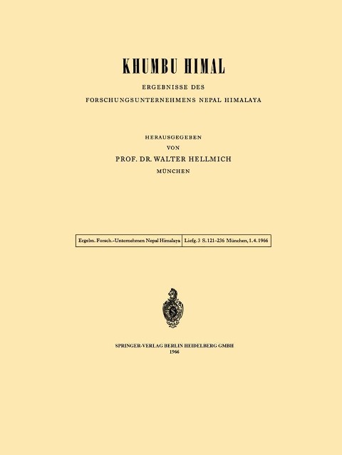 Khumbu Himal - Ergebnisse des Forschungsunternehmens Nepal Himalaya - 