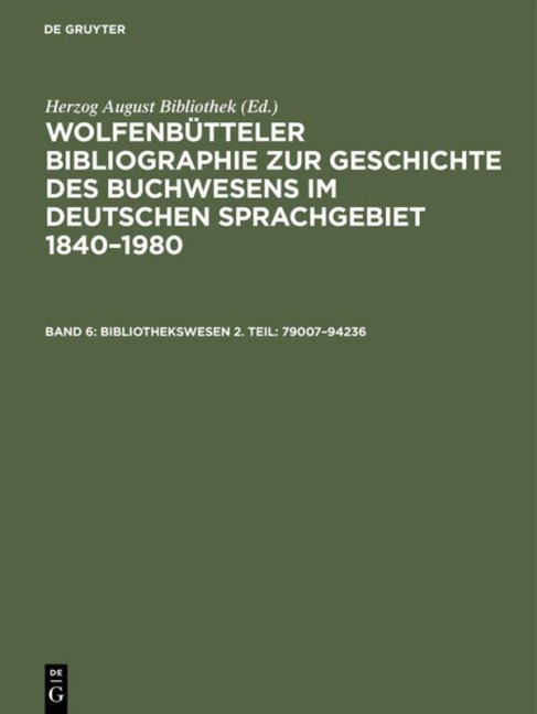 Bibliothekswesen 2. Teil: 79007-94236 - 