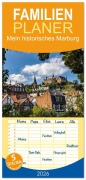 Cover-Bild zum Titel 'Familienplaner 2026 - Mein historisches Marburg mit 5 Spalten (Wandkalender, 21 x 45 cm) CALVENDO' von 'Roland Brack'