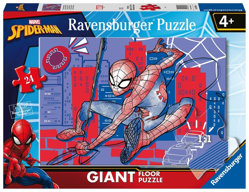 Ravensburger Kinderpuzzle 03088 - Der Superheld Spiderman - Bodenpuzzle mit 24 großen Puzzleteilen, für kleine Spiderman-Fans ab 3 Jahren - 