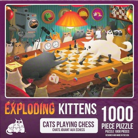 Exploding Kittens Puzzle: Cats Playing Chess - 