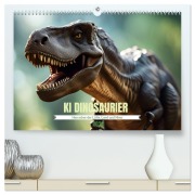 Cover-Bild zum Titel 'KI Dinosaurier - Herrscher der Lüfte, Land und Meer (hochwertiger Premium Wandkalender 2026 DIN A2 quer), Kunstdruck in Hochglanz' von 'Claudia Schimmack'