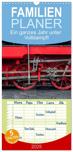 Familienplaner 2025 - Ein ganzes Jahr unter Volldampf! mit 5 Spalten (Wandkalender, 21 x 45 cm) CALVENDO - Stefan Schröder