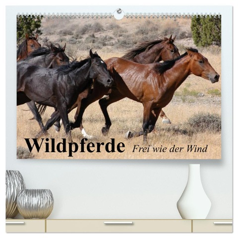 Wildpferde. Frei wie der Wind (hochwertiger Premium Wandkalender 2025 DIN A2 quer), Kunstdruck in Hochglanz - Elisabeth Stanzer
