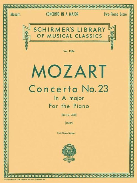 Concerto No. 23 in A, K.488: Schirmer Library of Classics Volume 1584 Piano Duet - Wolfgang Amadeus Mozart