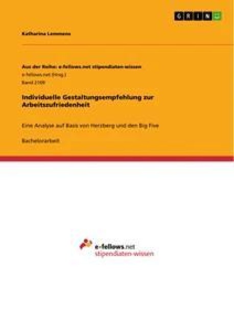 Individuelle Gestaltungsempfehlung zur Arbeitszufriedenheit - Katharina Lemmens