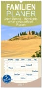 Cover-Bild zum Titel 'Familienplaner 2027 - Crete Senesi - Highlights einer einzigartigen Region mit 5 Spalten (Wandkalender, 21 x 45 cm) CALVENDO' von 'Pia Thauwald'