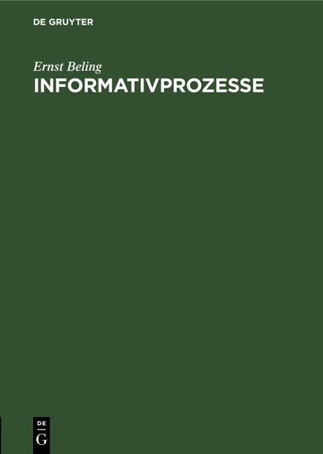 Informativprozesse - Ernst Beling