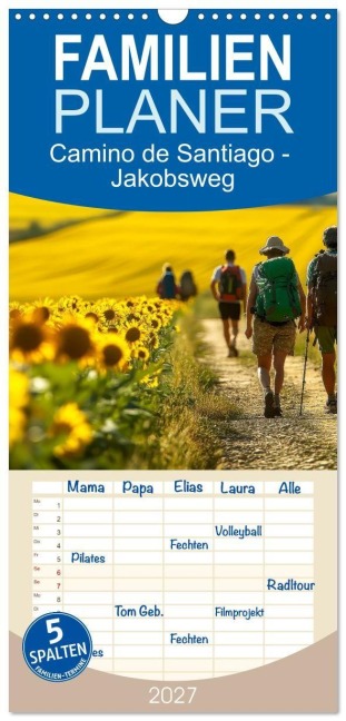 Familienplaner 2027 - Camino de Santiago - Jakobsweg mit 5 Spalten (Wandkalender, 21 x 45 cm) CALVENDO - Peter Roder