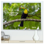 Cover-Bild zum Titel 'Farbenfrohe Vogelwelt (hochwertiger Premium Wandkalender 2026 DIN A2 quer), Kunstdruck in Hochglanz' von 'Marion Springer'