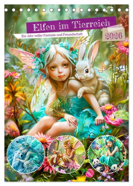 Elfen im Tierreich - Ein Jahr voller Fantasie und Freundschaft (Tischkalender 2026 DIN A5 hoch), CALVENDO Monatskalender - Anja Frost