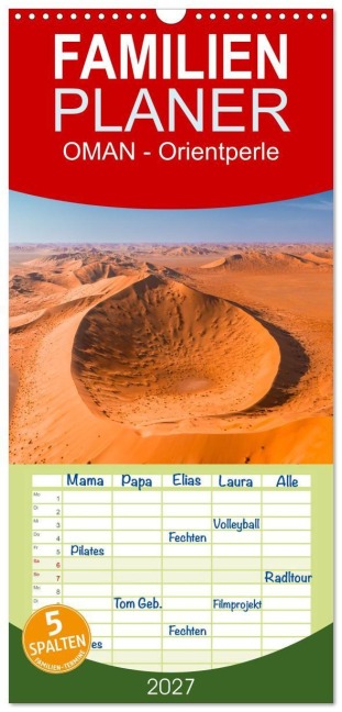 Familienplaner 2027 - OMAN - Orientperle mit 5 Spalten (Wandkalender, 21 x 45 cm) CALVENDO - Sonja Schlichter