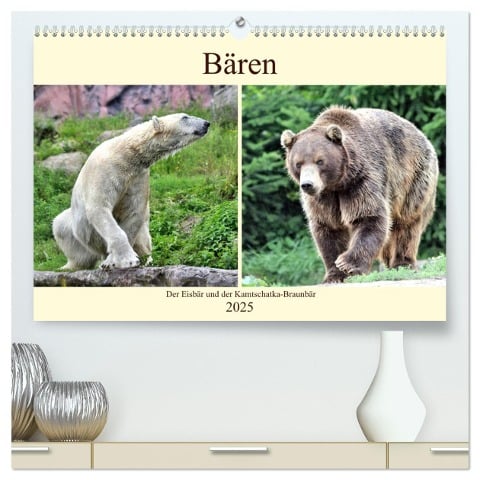 Bären - Der Eisbär und der Kamtschatka-Braunbär (hochwertiger Premium Wandkalender 2025 DIN A2 quer), Kunstdruck in Hochglanz - Arno Klatt