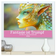 Cover-Bild zum Titel 'Fantasie ist Trumpf - Ein Blick in eine Fantasiewelt (hochwertiger Premium Wandkalender 2026 DIN A2 quer), Kunstdruck in Hochglanz' von 'Liselotte Brunner-Klaus'