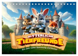 Cover-Bild zum Titel 'Ritterliche Tierfreunde: Ein Jahr voller Spannung und Humor (Tischkalender 2026 DIN A5 quer), CALVENDO Monatskalender' von 'Artefacti Artefacti'