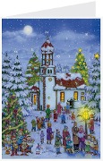 Postkarten-Adventskalender "Heilig Abend an der Kirche" - P. Piotre