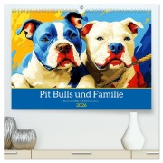Cover-Bild zum Titel 'Pit Bulls und Familie. Bunte Bull Breed Schönheiten (hochwertiger Premium Wandkalender 2026 DIN A2 quer), Kunstdruck in Hochglanz' von 'Rose Hurley'