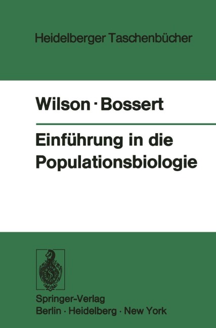 Einführung in die Populationsbiologie - Edward O. Wilson, William H. Bossert
