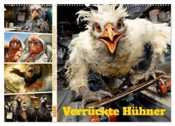 Cover-Bild zum Titel 'Verrückte Hühner (Wandkalender 2026 DIN A2 quer), CALVENDO Monatskalender' von 'Cathrin Illgen'
