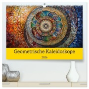 Cover-Bild zum Titel 'Geometrische Kaleidoskope (hochwertiger Premium Wandkalender 2026 DIN A2 quer), Kunstdruck in Hochglanz' von 'Bonheur Switzerland'