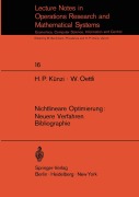 Cover-Bild zum Titel 'Nichtlineare Optimierung: Neuere Verfahren Bibliographie' von 'H. P. Künzi, W. Oettli'