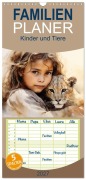 Cover-Bild zum Titel 'Familienplaner 2027 - Kinder und Tiere mit 5 Spalten (Wandkalender, 21 x 45 cm) CALVENDO' von 'Daniela Tapper'