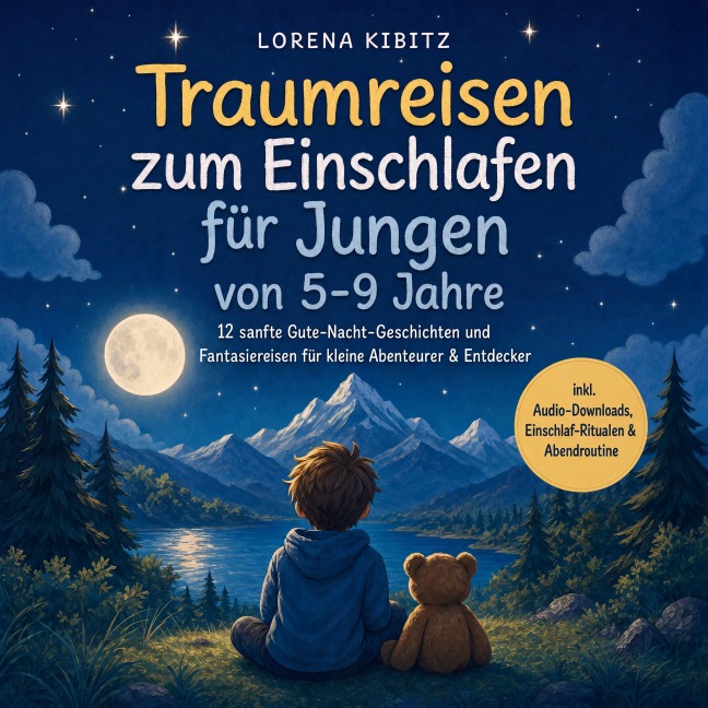 Traumreisen zum Einschlafen für Jungen von 5-9 Jahre: 12 sanfte Gute-Nacht-Geschichten und Fantasiereisen für kleine Abenteurer & Entdecker ¿inkl. Audio-Downloads, Einschlaf-Ritualen & Abendroutine - Lorena Kibitz