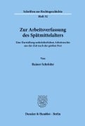 Cover-Bild zum Titel 'Zur Arbeitsverfassung des Spätmittelalters.' von 'Rainer Schröder'