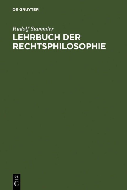 Lehrbuch der Rechtsphilosophie - Rudolf Stammler