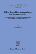 Cover-Bild zum Titel 'Offene Ermächtigungsgrundlagen im Strafprozessrecht' von 'Hannah Amann'