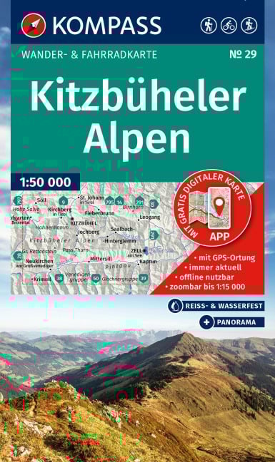 KOMPASS Wanderkarte 29 Kitzbüheler Alpen 1:50.000 - 