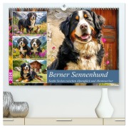 Cover-Bild zum Titel 'Berner Sennenhund. Sanfte Seelen zwischen Alpenglück und Abenteuerlust (hochwertiger Premium Wandkalender 2026 DIN A2 quer), Kunstdruck in Hochglanz' von 'Rose Hurley'