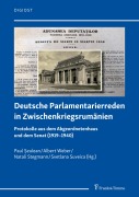 Cover-Bild zum Titel 'Deutsche Parlamentarierreden in Zwischenkriegsrumänien' von ''