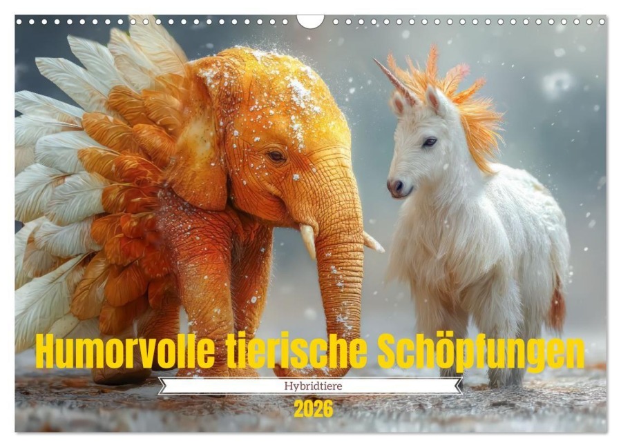 Humorvolle tierische Schöpfungen - Hybridtiere (Wandkalender 2026 DIN A3 quer), CALVENDO Monatskalender - Liselotte Brunner-Klaus