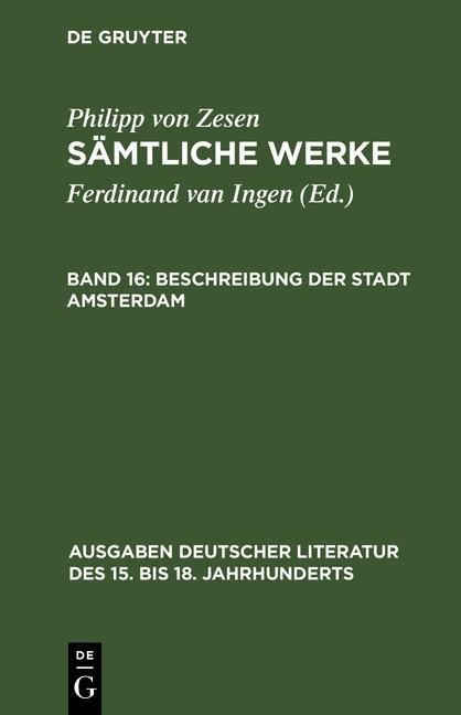 Beschreibung der Stadt Amsterdam - Philipp Von Zesen