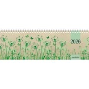 Cover-Bild zum Titel 'Tischquerkalender Graspapier 2026 - 32x10,5 cm - 1 Woche auf 2 Seiten - nachhaltiger Bürokalender - Stundeneinteilung 8 - 20 Uhr - 159-0640' von ''