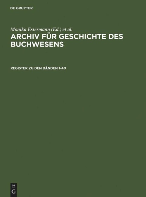 Register zum Archiv für Geschichte des Buchwesens - 