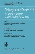 Cover-Bild zum Titel '92. Kongreß der Deutschen Gesellschaft für Chirurgie, München, 7.-10. Mai 1975' von ''