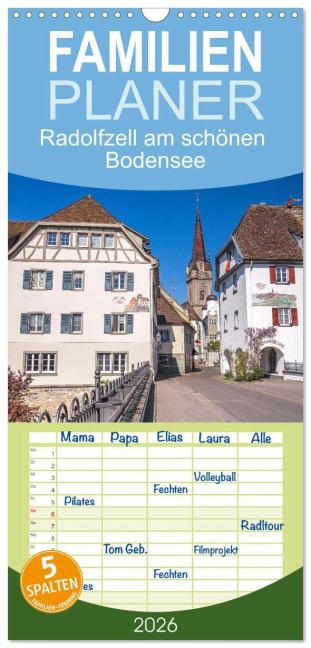 Familienplaner 2026 - Radolfzell am schönen Bodensee mit 5 Spalten (Wandkalender, 21 x 45 cm) CALVENDO - Jane und Giuseppe Di Domenico