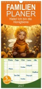 Cover-Bild zum Titel 'Familienplaner 2027 - Hallo! Ich bin die Honigbiene mit 5 Spalten (Wandkalender, 21 x 45 cm) CALVENDO' von 'Daniela Tapper'