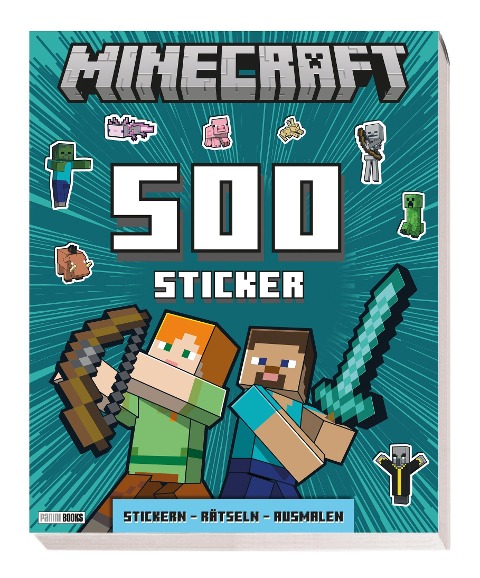 Minecraft: 500 Sticker- Stickern - Rätseln - Ausmalen - Panini