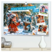 Cover-Bild zum Titel 'Lina und die Katzen - Magische Abenteuer in niedlichen Szenen (hochwertiger Premium Wandkalender 2026 DIN A2 quer), Kunstdruck in Hochglanz' von 'Anja Frost'