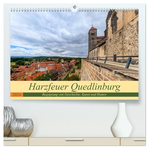 Harzfeuer Quedlinburg (hochwertiger Premium Wandkalender 2024 DIN A2 quer), Kunstdruck in Hochglanz - Redi Fotografie
