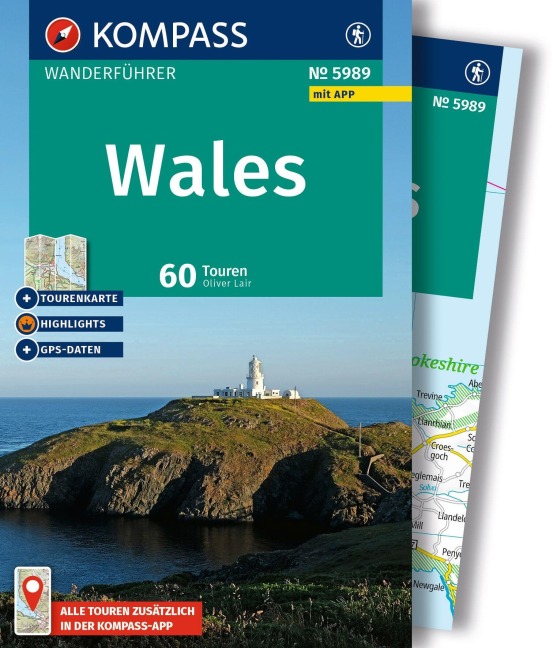 KOMPASS Wanderführer Wales, 60 Touren mit Extra-Tourenkarte - Oliver Lair