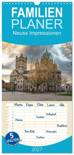 Familienplaner 2027 - Neuss Impressionen mit 5 Spalten (Wandkalender, 21 x 45 cm) CALVENDO - Dirk Meutzner